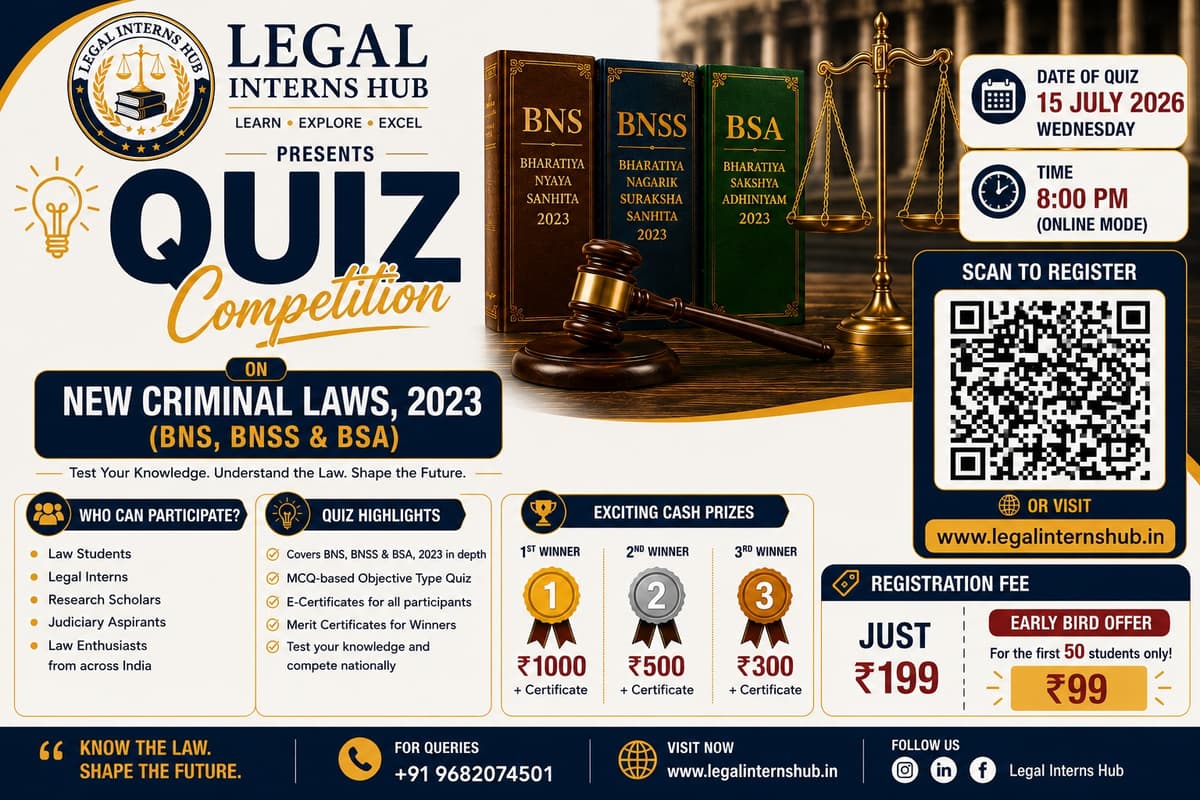 Quiz Competition on New Criminal Laws 2023 Poster
